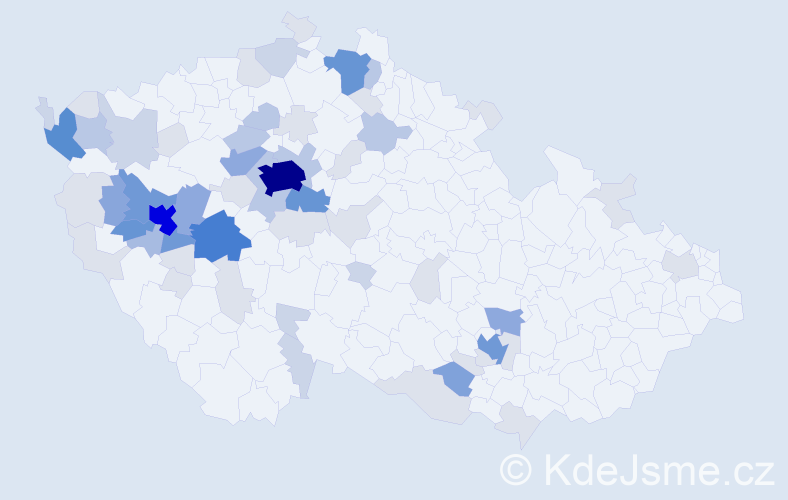 Příjmení: 'Uzel', počet výskytů 221 v celé ČR