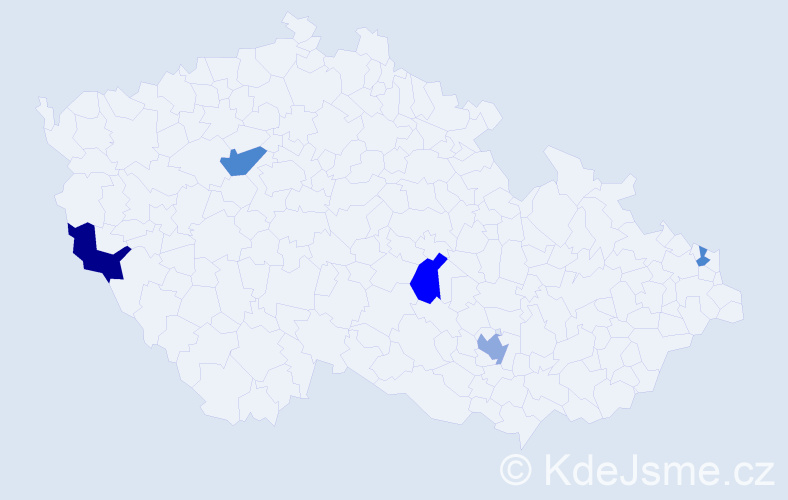 Příjmení: 'Mokričková', počet výskytů 14 v celé ČR