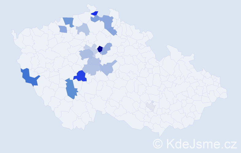 Příjmení: 'Kurandová', počet výskytů 44 v celé ČR