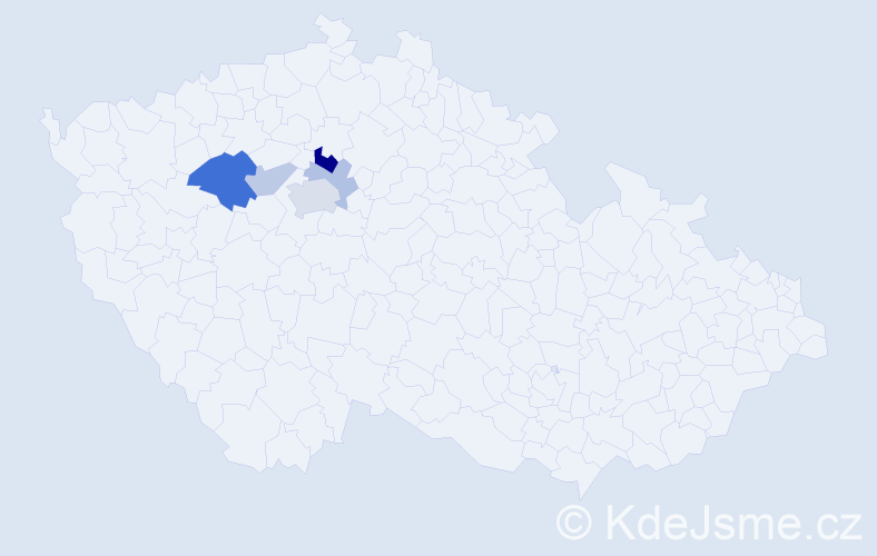 Příjmení: 'Pavluv', počet výskytů 11 v celé ČR