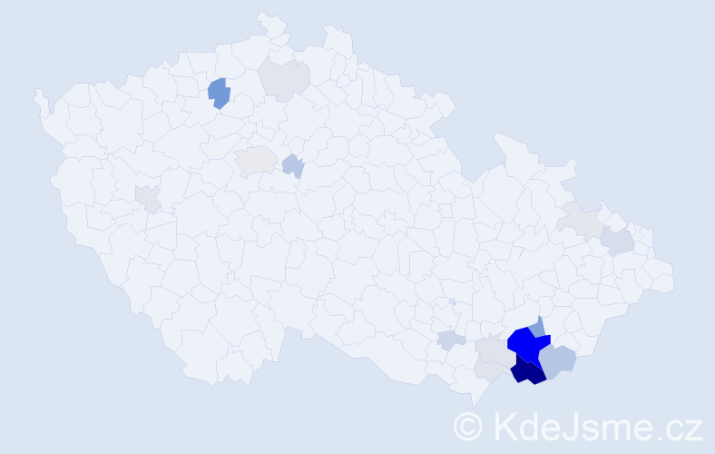 Příjmení: 'Kunovjánek', počet výskytů 76 v celé ČR