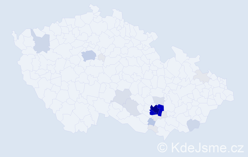 Příjmení: 'Neveselá', počet výskytů 108 v celé ČR