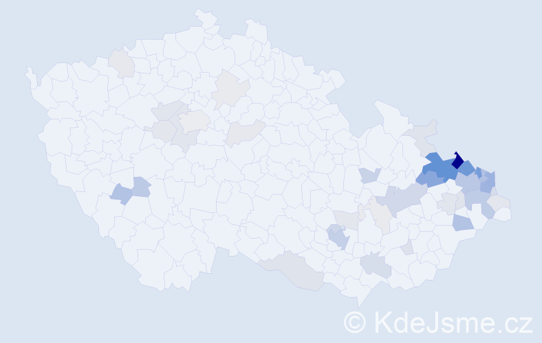 Příjmení: 'Stošková', počet výskytů 146 v celé ČR
