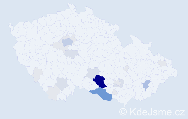 Příjmení: 'Tretera', počet výskytů 86 v celé ČR