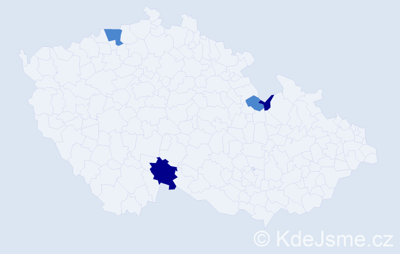 Příjmení: 'Chodec', počet výskytů 8 v celé ČR