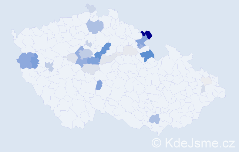 Příjmení: 'Hrábková', počet výskytů 95 v celé ČR