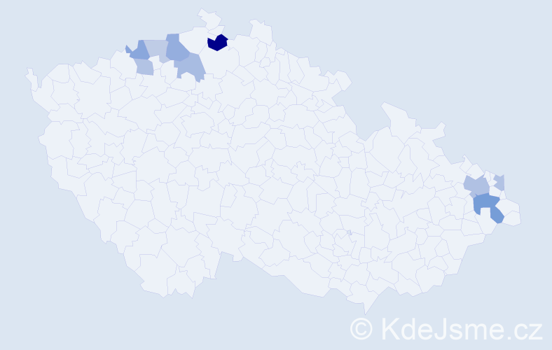 Příjmení: 'Holinec', počet výskytů 16 v celé ČR
