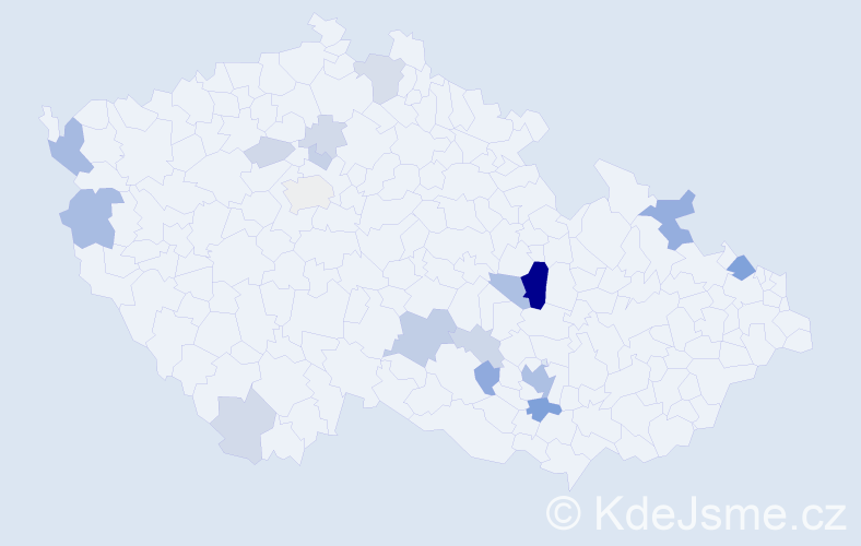 Příjmení: 'Blaška', počet výskytů 53 v celé ČR