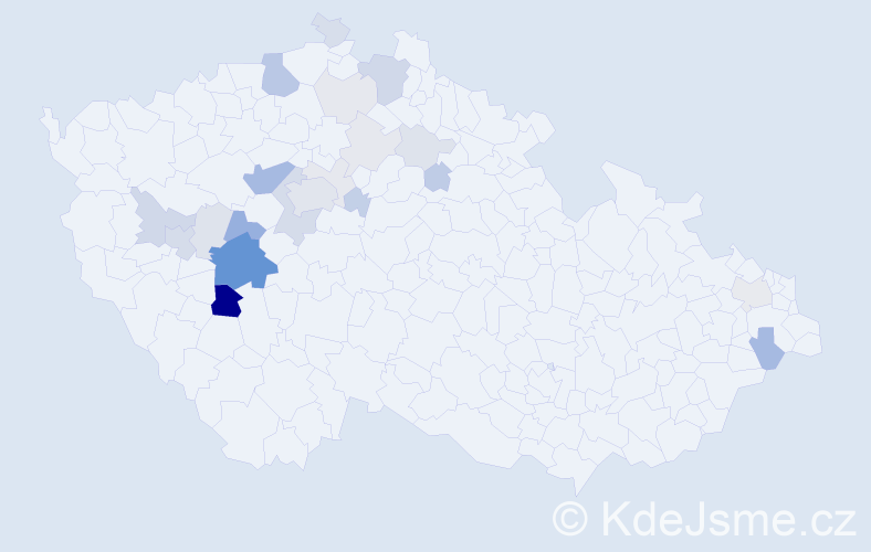 Příjmení: 'Bolina', počet výskytů 78 v celé ČR