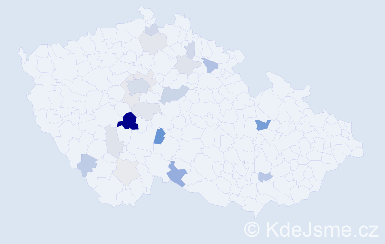 Příjmení: 'Bezkočka', počet výskytů 56 v celé ČR