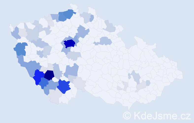 Příjmení: 'Horejšová', počet výskytů 216 v celé ČR