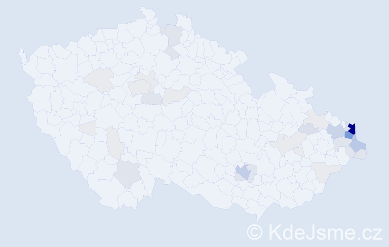 Příjmení: 'Sznapka', počet výskytů 138 v celé ČR