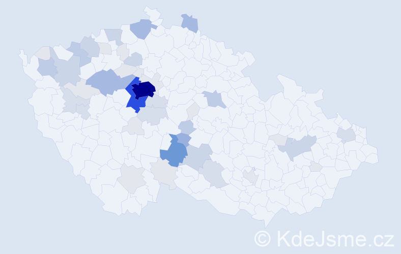Příjmení: 'Vaňhová', počet výskytů 170 v celé ČR