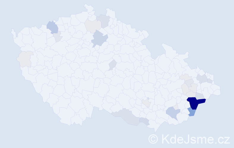 Příjmení: 'Trčálková', počet výskytů 136 v celé ČR