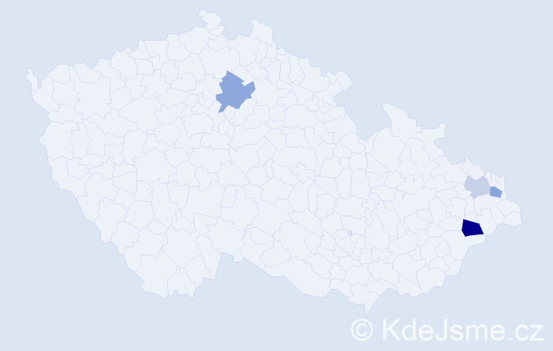 Příjmení: 'Barciová', počet výskytů 5 v celé ČR