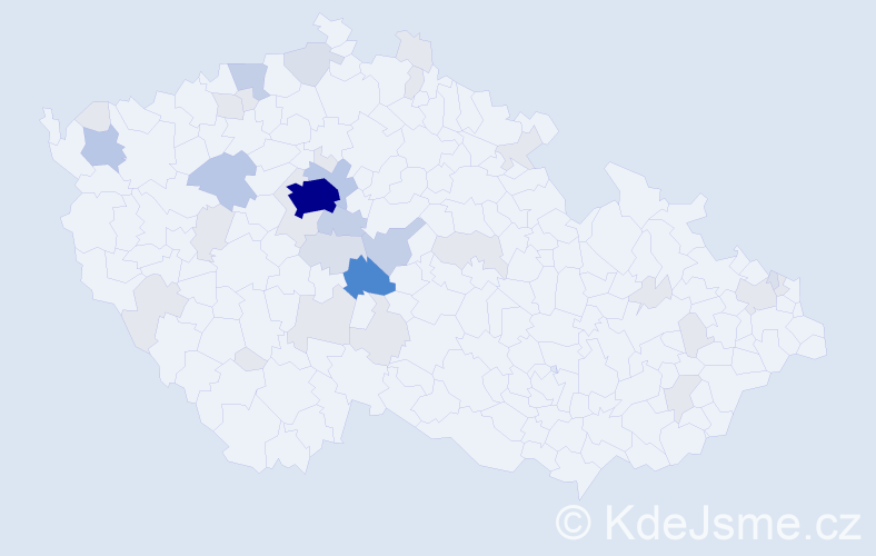 Příjmení: 'Kapek', počet výskytů 118 v celé ČR