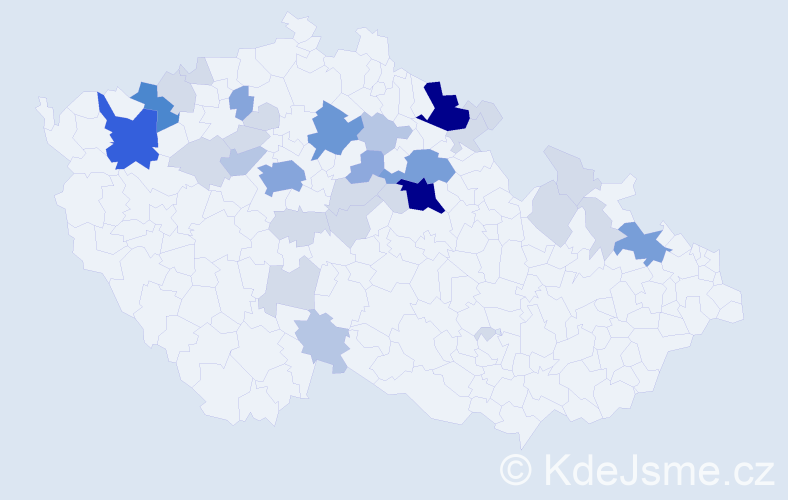 Příjmení: 'Lévaiová', počet výskytů 101 v celé ČR