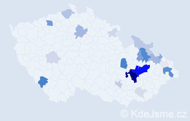 Příjmení: 'Lisická', počet výskytů 80 v celé ČR