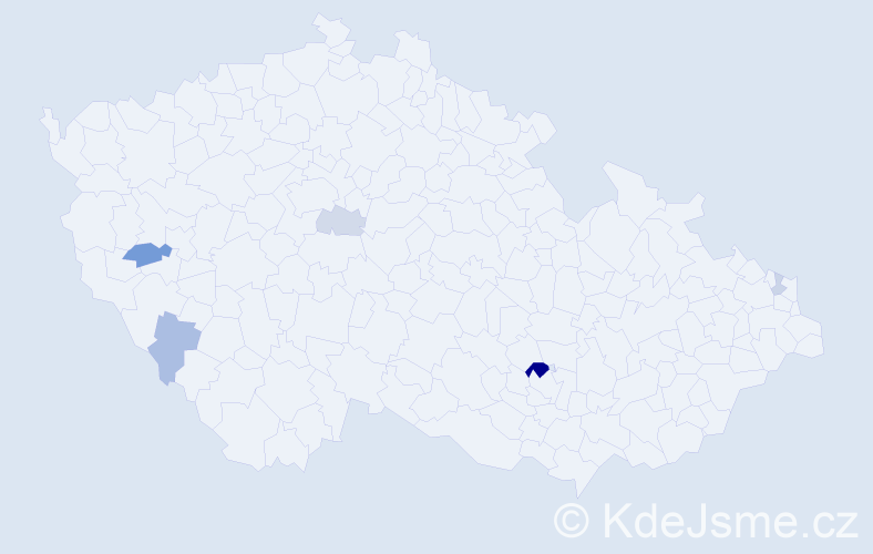 Příjmení: 'Vašeková', počet výskytů 11 v celé ČR
