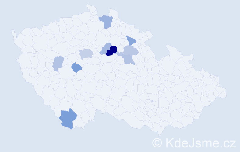 Příjmení: 'Kitzlerová', počet výskytů 28 v celé ČR