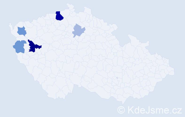 Příjmení: 'Bim', počet výskytů 15 v celé ČR