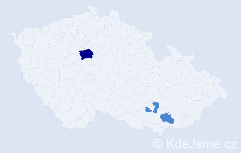 Příjmení: 'Furdek', počet výskytů 5 v celé ČR