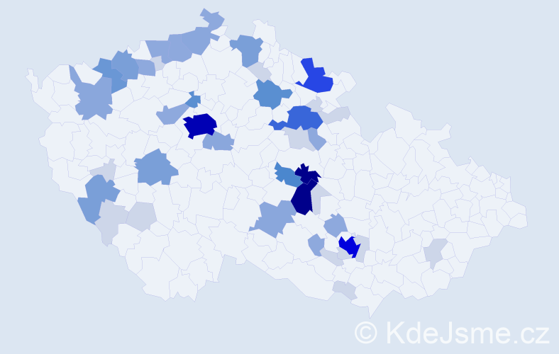 Příjmení: 'Hamák', počet výskytů 151 v celé ČR