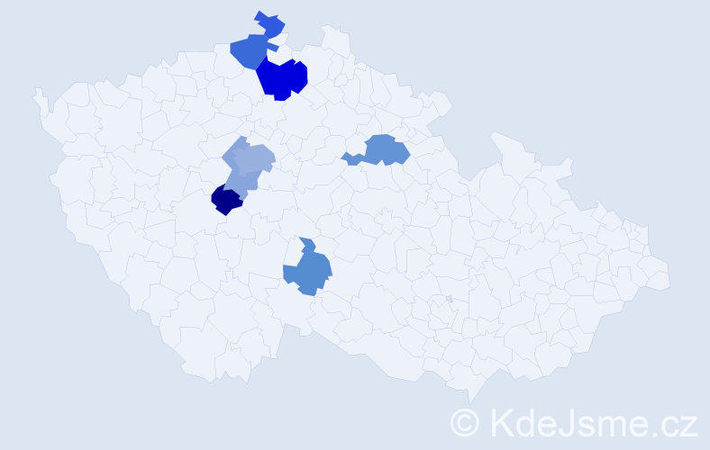 Příjmení: 'Kirchberger', počet výskytů 17 v celé ČR