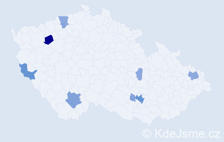 Příjmení: 'Reininger', počet výskytů 23 v celé ČR