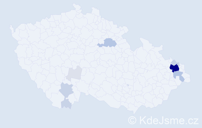 Příjmení: 'Vontor', počet výskytů 40 v celé ČR