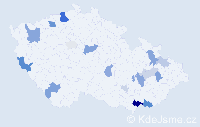 Příjmení: 'Müllnerová', počet výskytů 36 v celé ČR