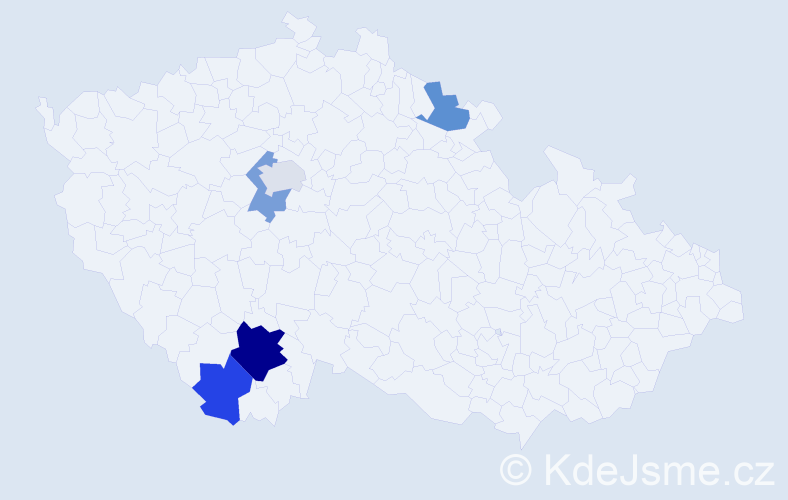 Příjmení: 'Skabalíková', počet výskytů 8 v celé ČR
