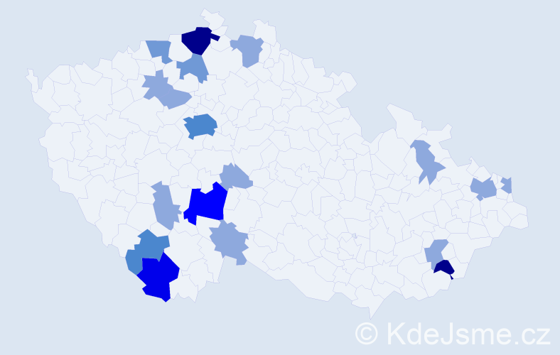 Příjmení: 'Majeriková', počet výskytů 41 v celé ČR
