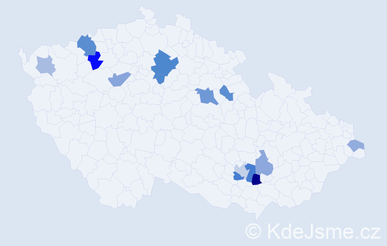 Příjmení: 'Pohorelec', počet výskytů 26 v celé ČR