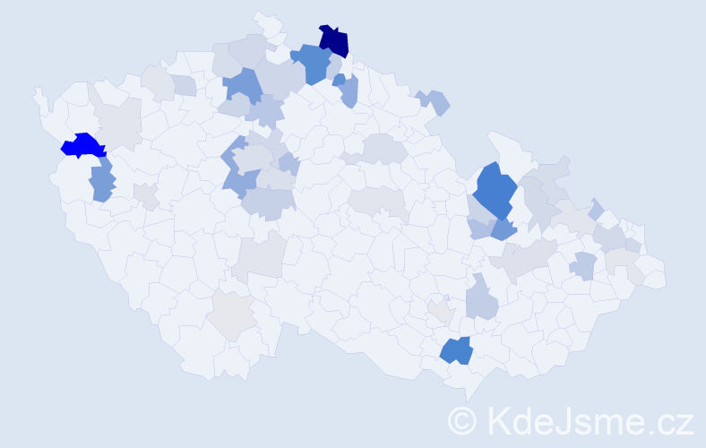 Příjmení: 'Jersáková', počet výskytů 144 v celé ČR