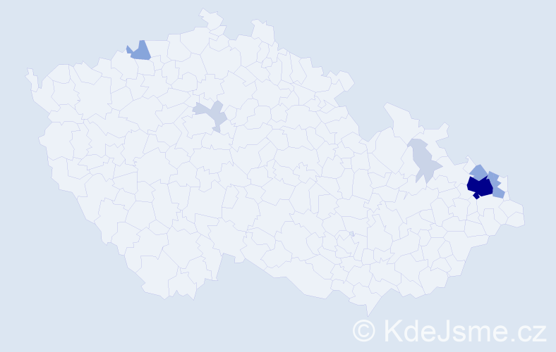 Příjmení: 'Hebda', počet výskytů 26 v celé ČR