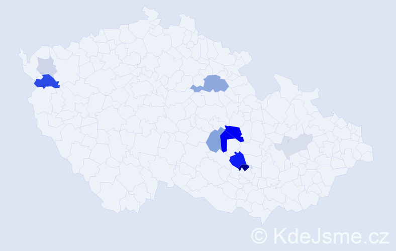 Příjmení: 'Ciková', počet výskytů 25 v celé ČR