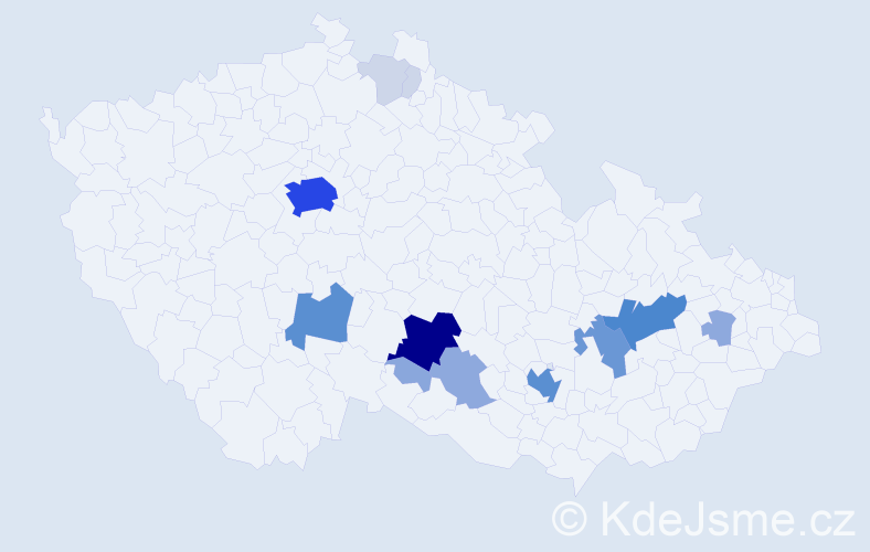 Příjmení: 'Bartů', počet výskytů 56 v celé ČR