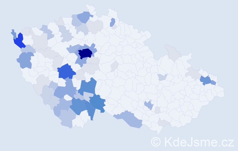 Příjmení: 'Rangl', počet výskytů 225 v celé ČR