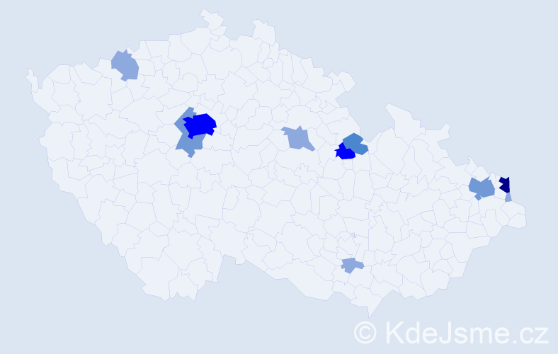 Příjmení: 'Svoreňová', počet výskytů 25 v celé ČR