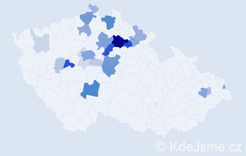 Příjmení: 'Dousek', počet výskytů 87 v celé ČR