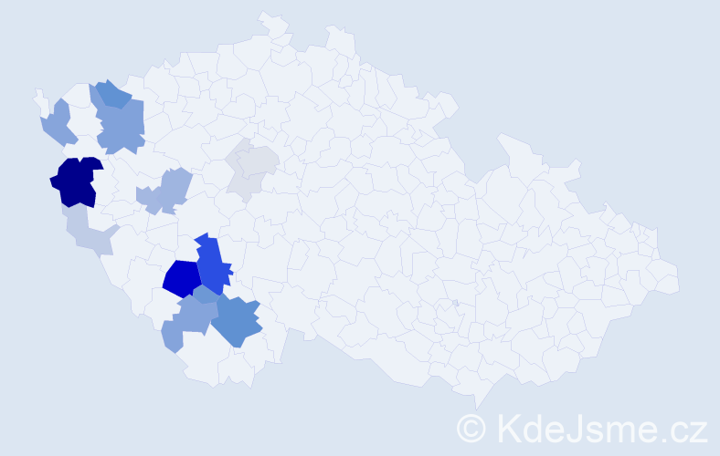 Příjmení: 'Lafatová', počet výskytů 67 v celé ČR