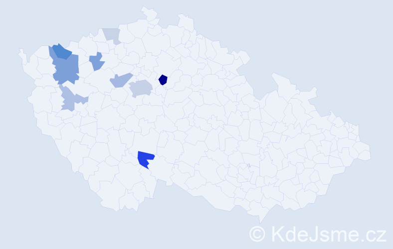 Příjmení: 'Krovoza', počet výskytů 23 v celé ČR