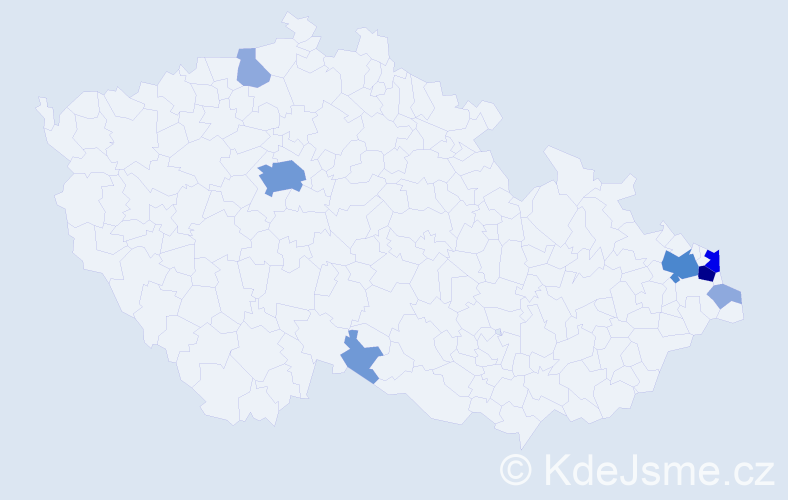 Příjmení: 'Cholewová', počet výskytů 20 v celé ČR