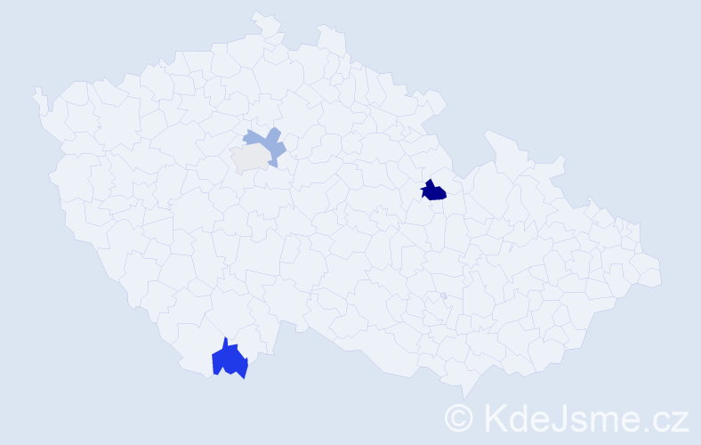Příjmení: 'Kartalová', počet výskytů 5 v celé ČR