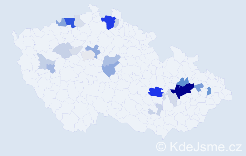 Příjmení: 'Tandlerová', počet výskytů 84 v celé ČR