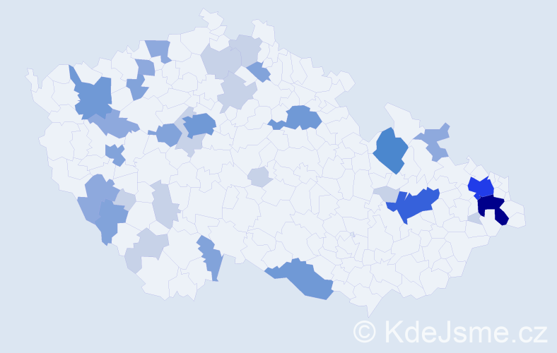 Příjmení: 'Segeč', počet výskytů 87 v celé ČR