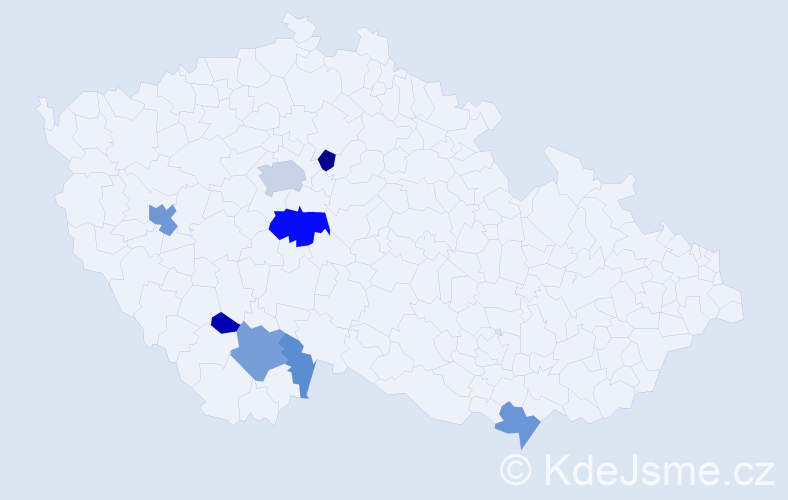Příjmení: 'Auzká', počet výskytů 22 v celé ČR