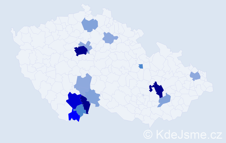 Příjmení: 'Lepša', počet výskytů 56 v celé ČR