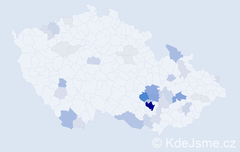 Příjmení: 'Doušková', počet výskytů 162 v celé ČR